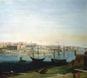 Vista de la ciudad y fortificaciones de Valetta